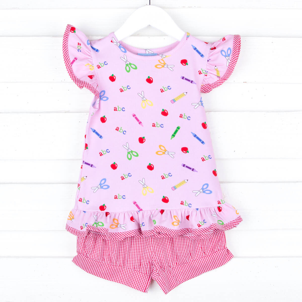 Pink Apple Print Milly Short Set