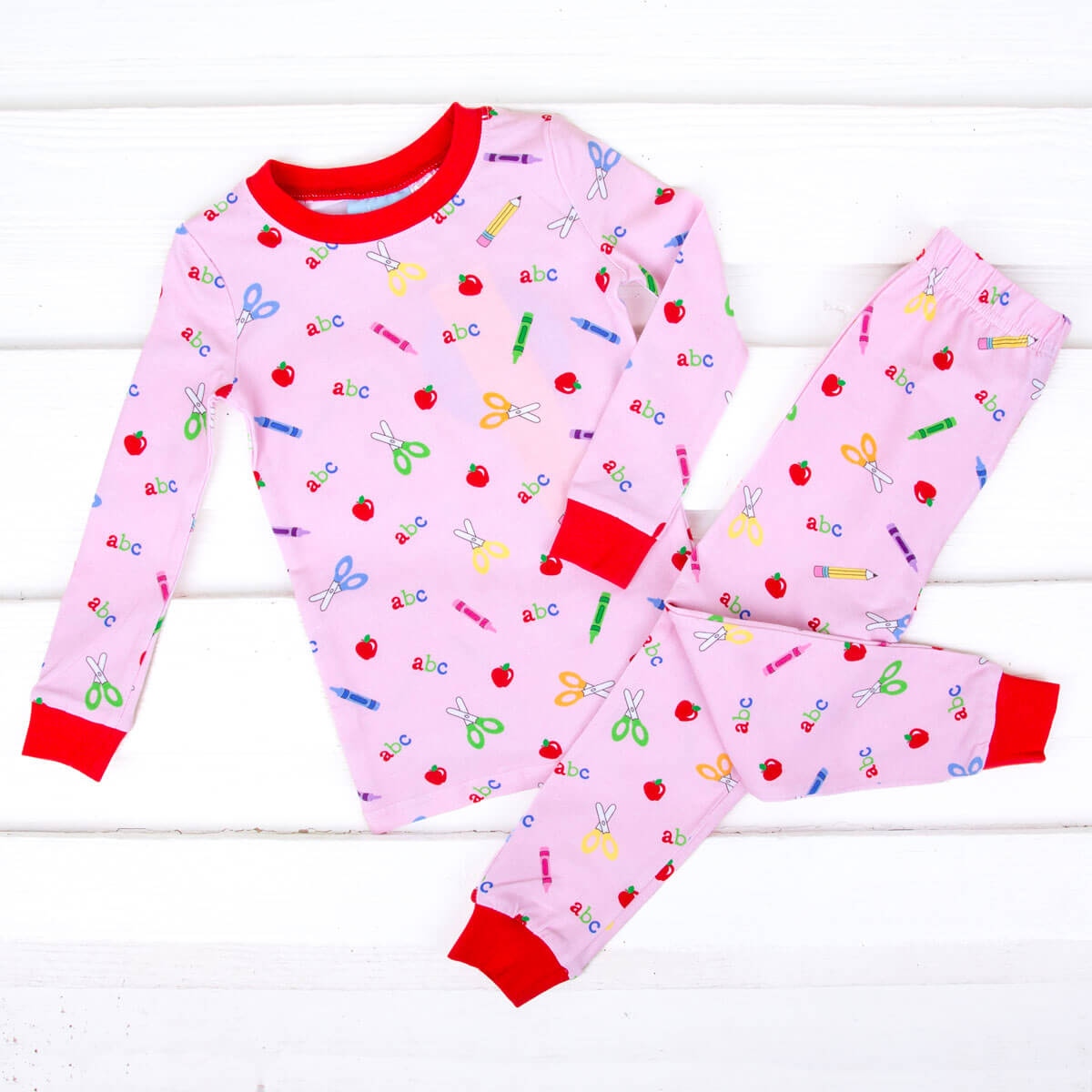 Pink Apple Print Pajamas