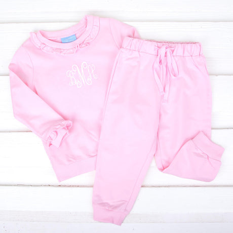 Pink Ruffle Jogger Set