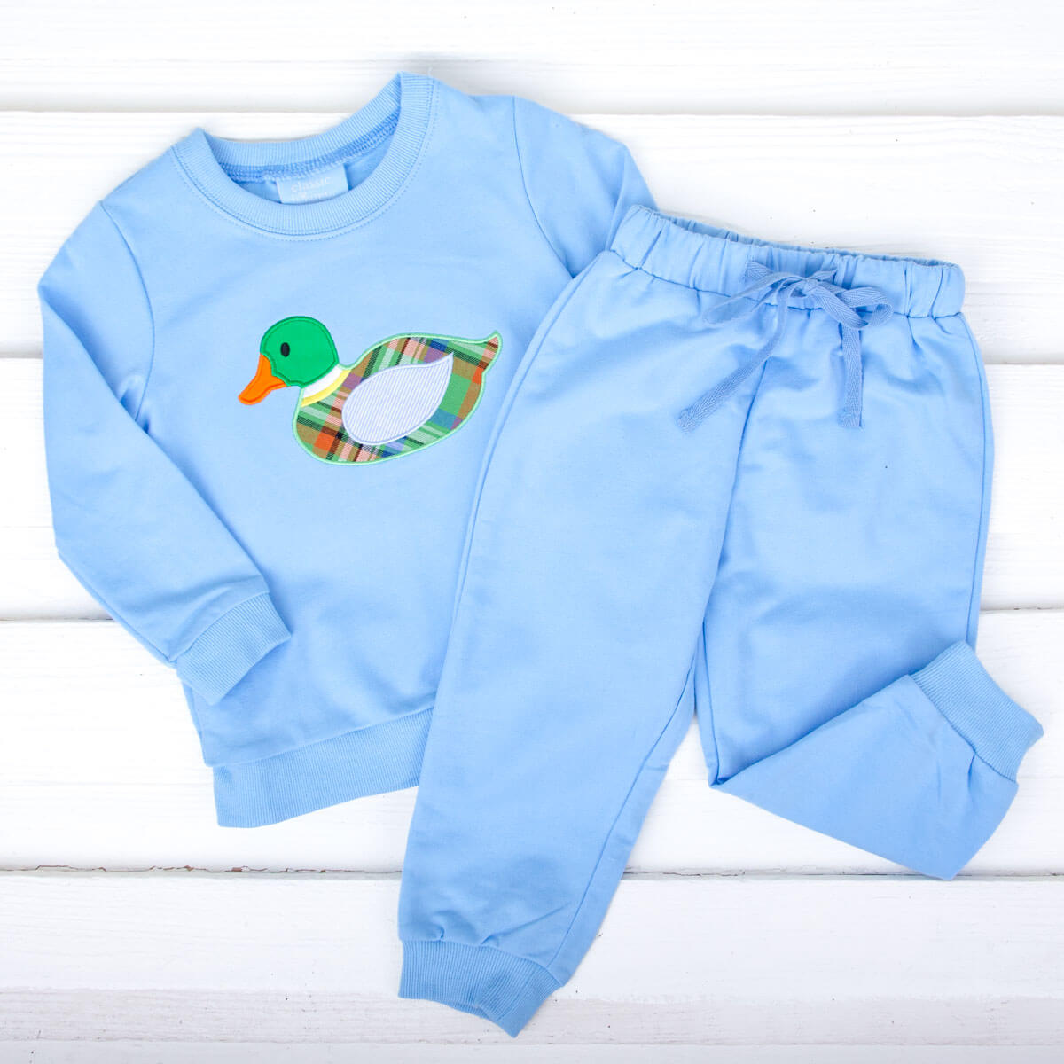 Mallard Applique Blue Jogger Set