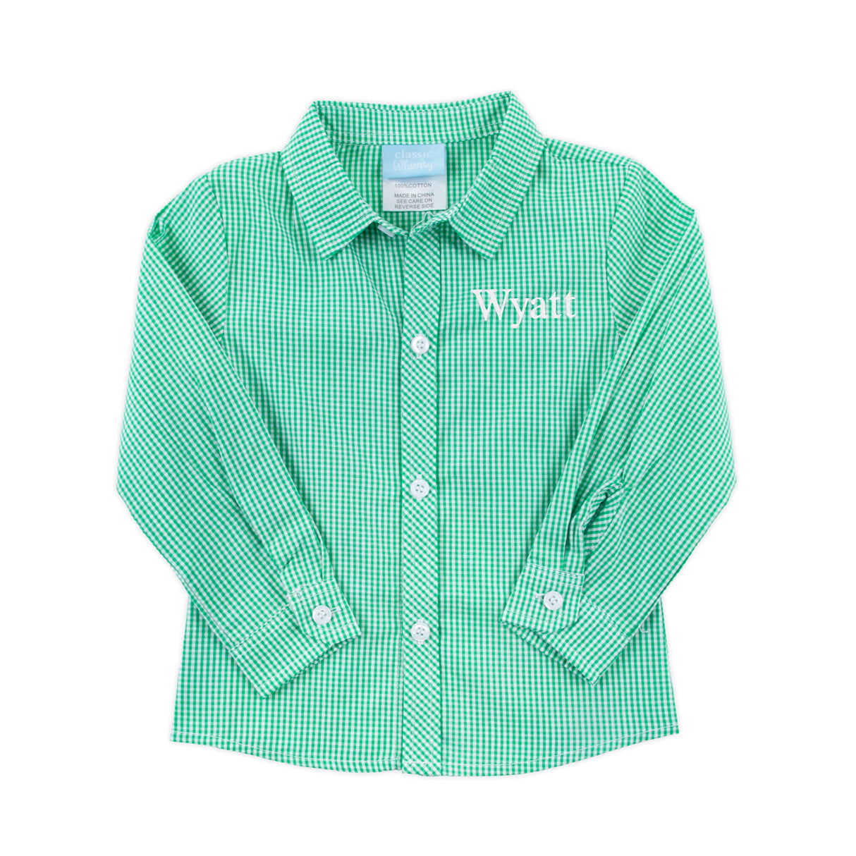 Gingham Button Down Shirt Green