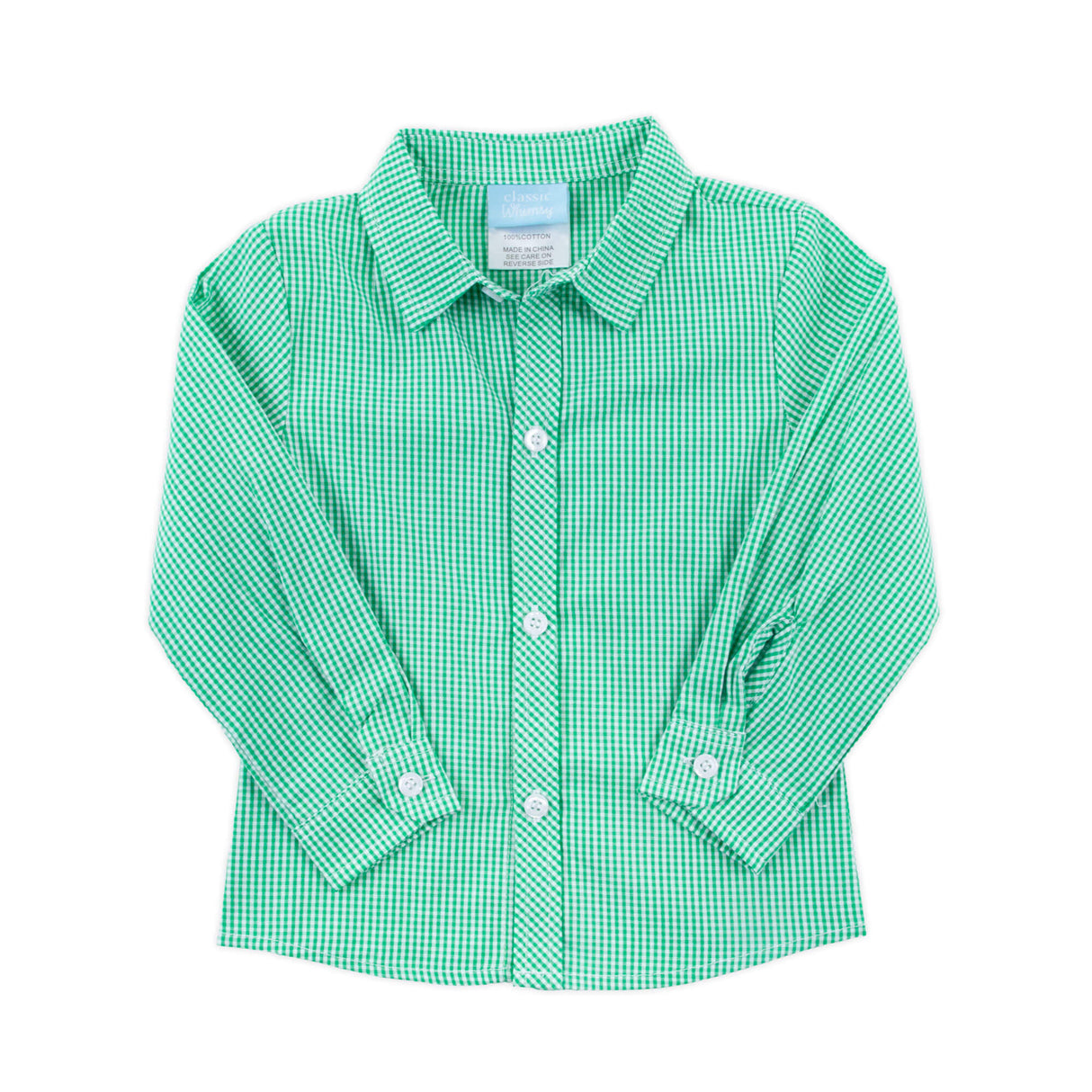 Gingham Button Down Shirt Green