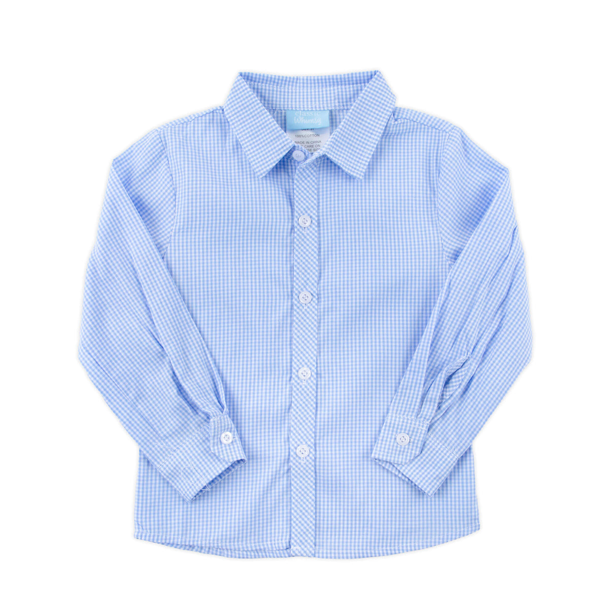 Gingham Button Down Shirt Light Blue
