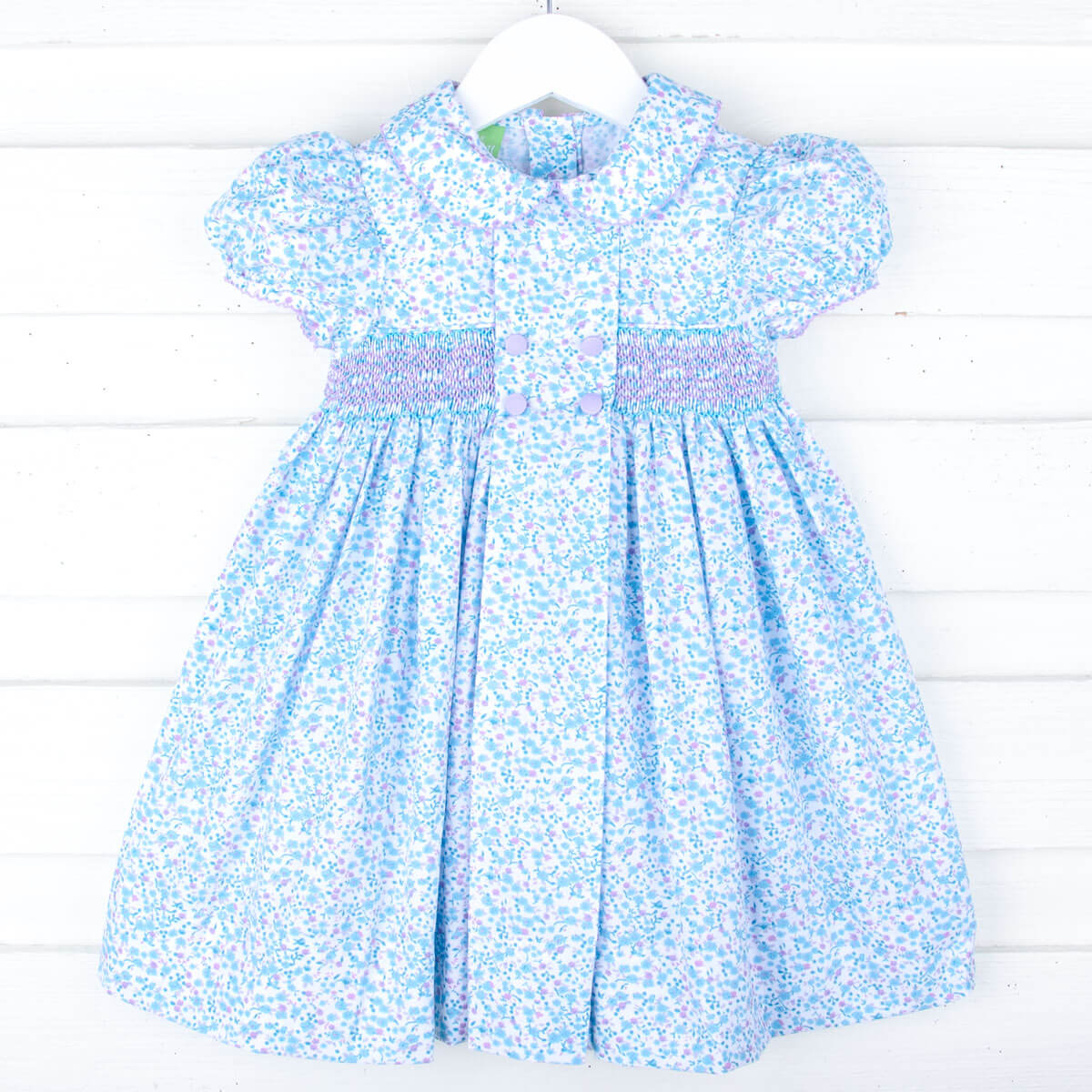 Purple Floral Geo Smocked Beth Dress
