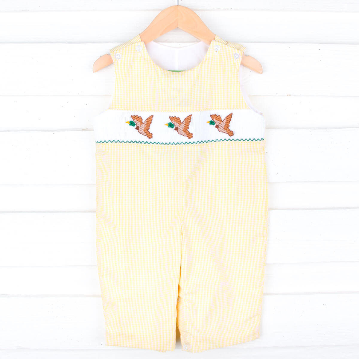 Mallard Smocked Yellow Gingham Longall