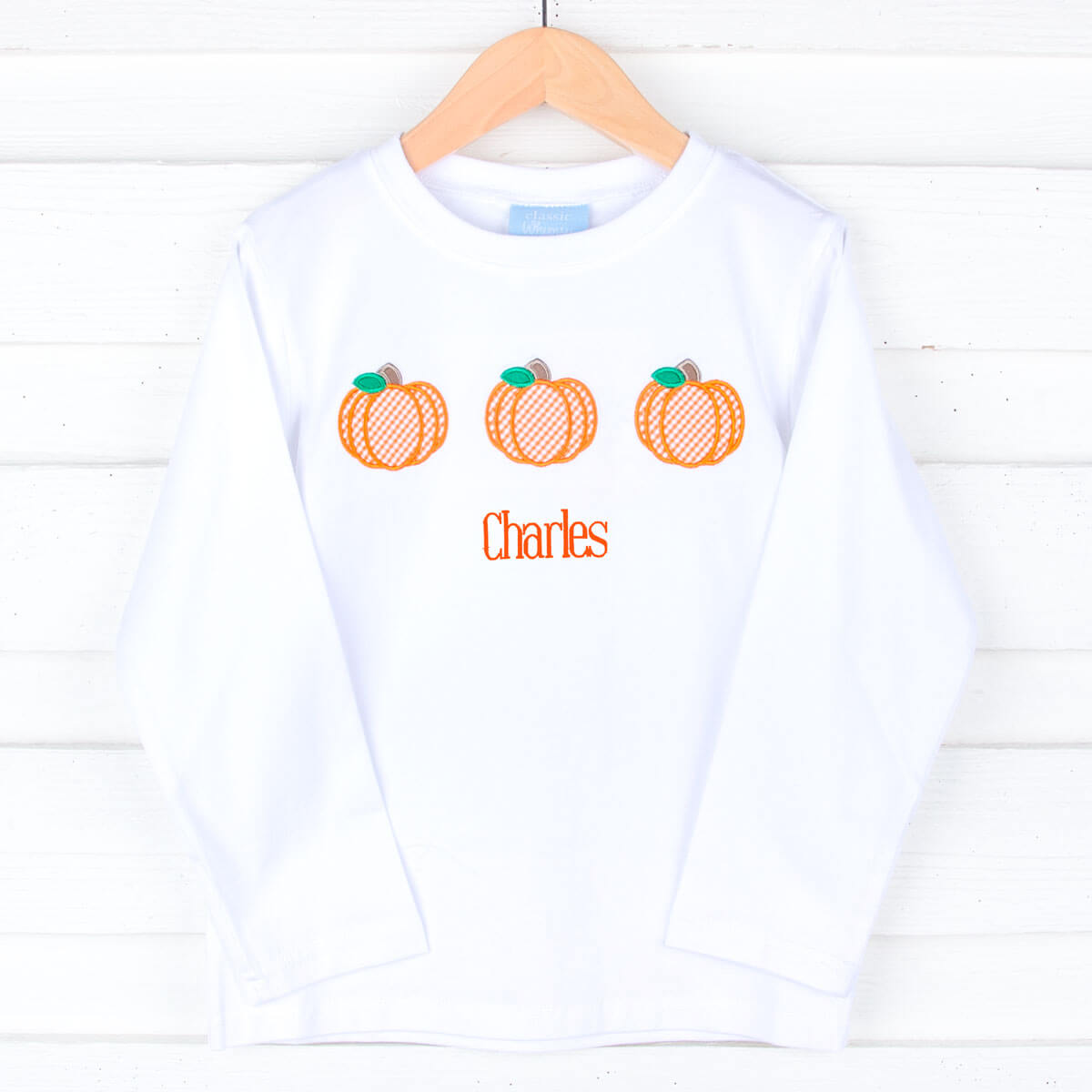 Pumpkin Trio White Long Sleeve Shirt
