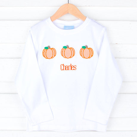 Pumpkin Trio White Long Sleeve Shirt