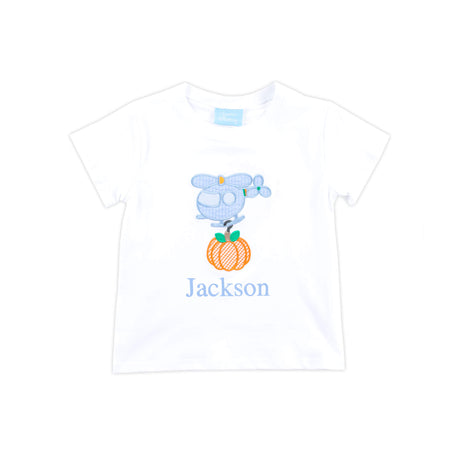 Pumpkin Helicopter White Short Sleeve Shirt