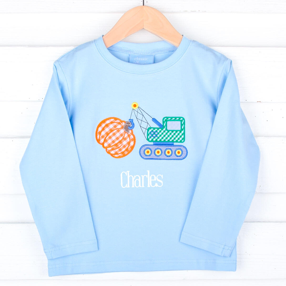 Pumpkin Crane Light Blue Long Sleeve Shirt