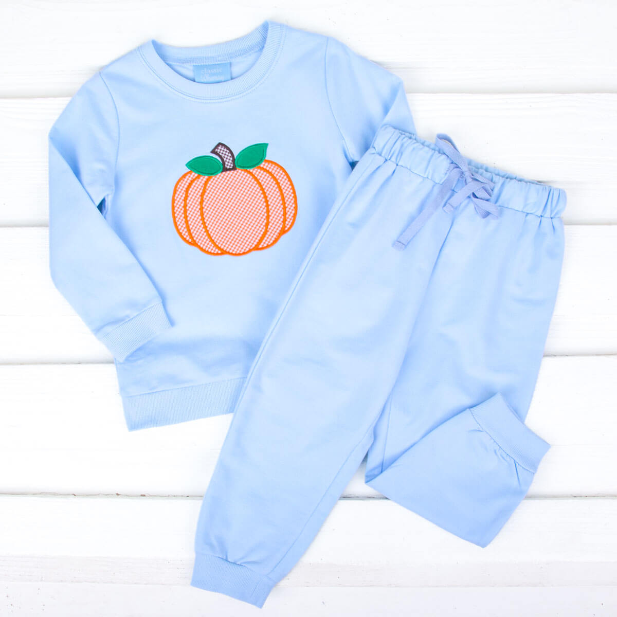 Pumpkin Light Blue Jogger Set