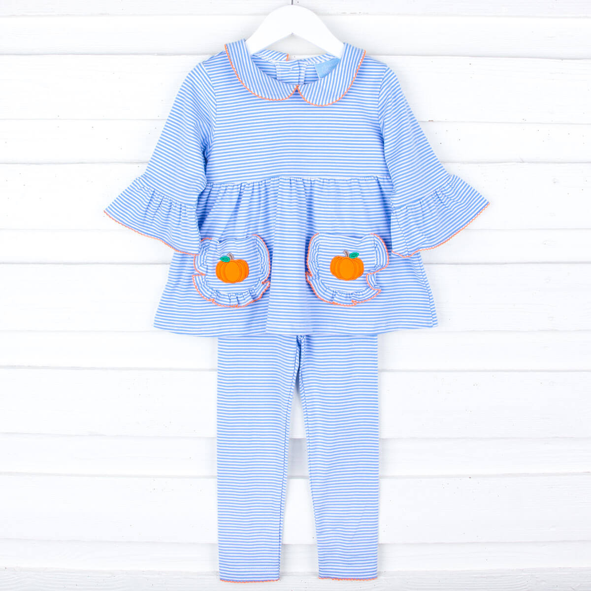 Pumpkin Blue Stripe Caroline Legging Set