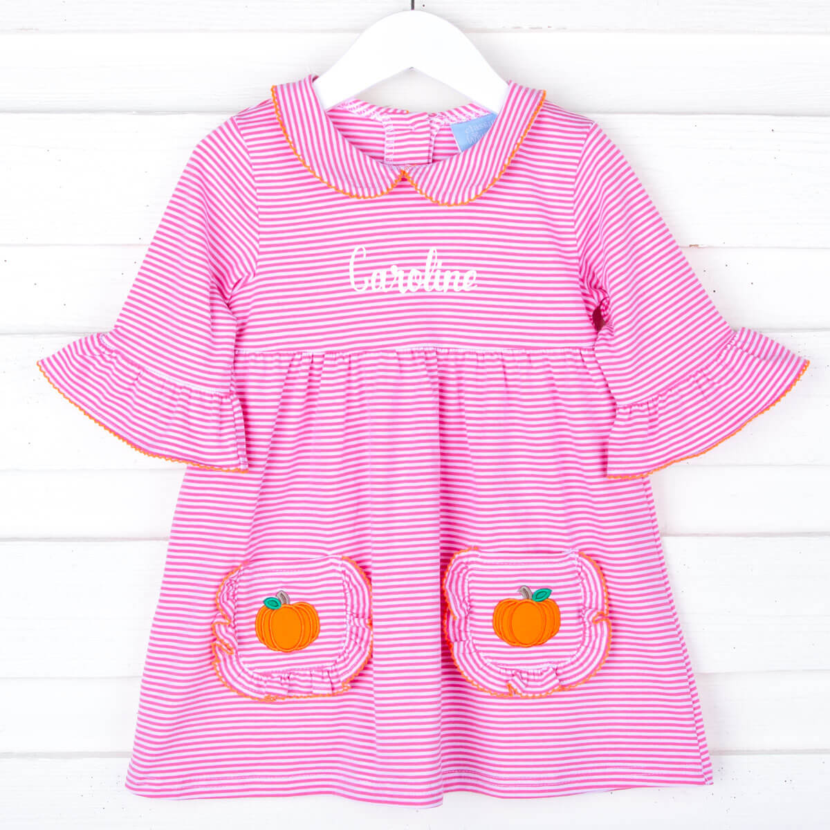 Pumpkin Hot Pink Stripe Caroline Dress