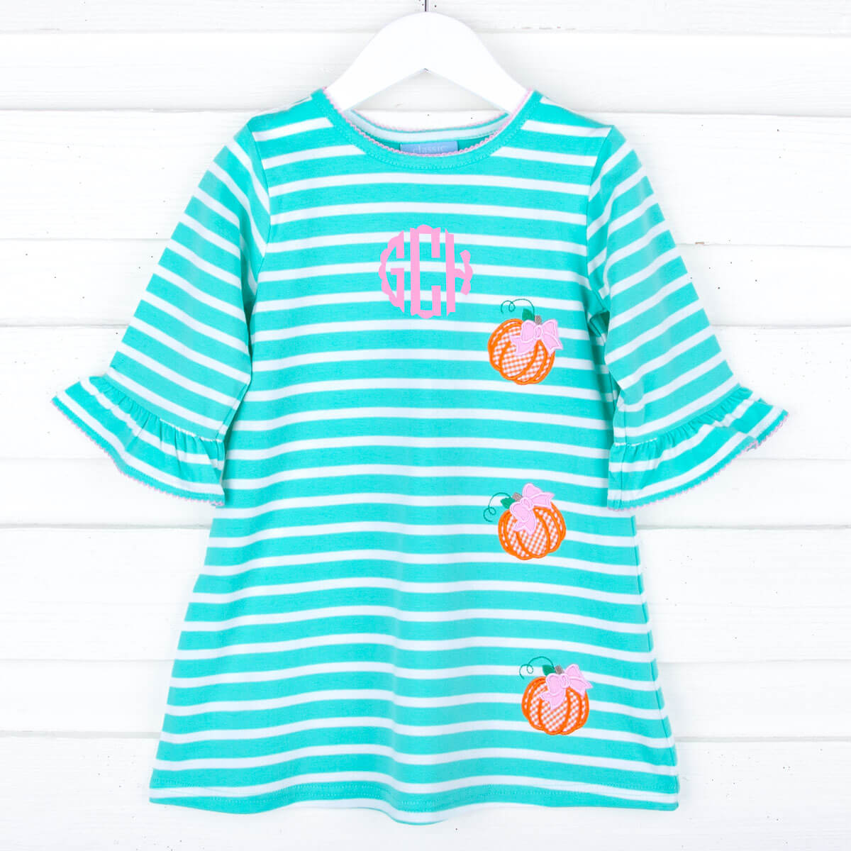 Pumpkin Turquoise Stripe Milly Dress