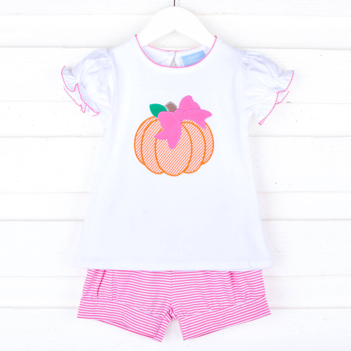 Pumpkin Hot Pink Stripe Short Set