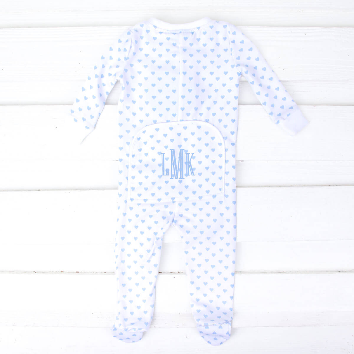 Blue Heart Print Zip Sleeper