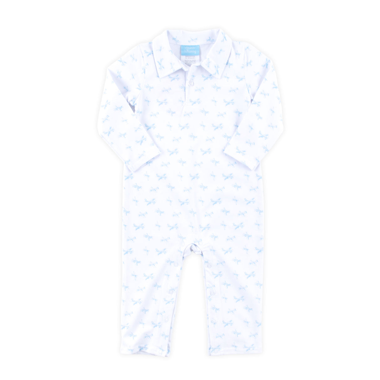 Airplane Print Polo Romper
