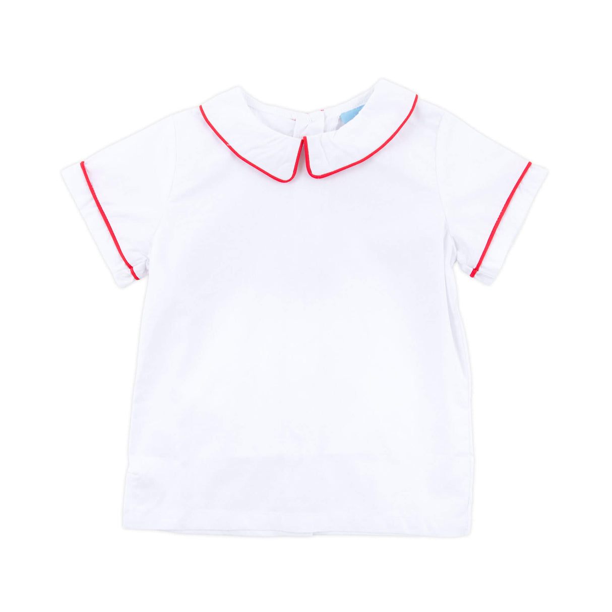 White Short Sleeve Undershirt With Red Trim