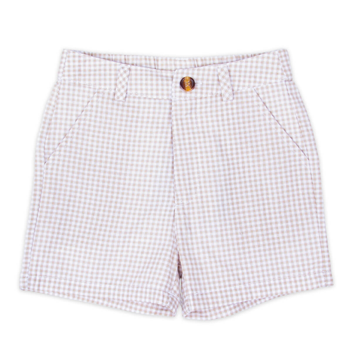 Gingham Standard Shorts Tan