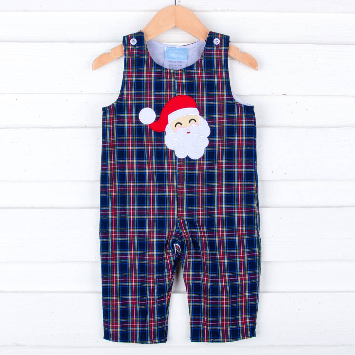 Happy Santa Dunbar Plaid Royal Plaid Longall