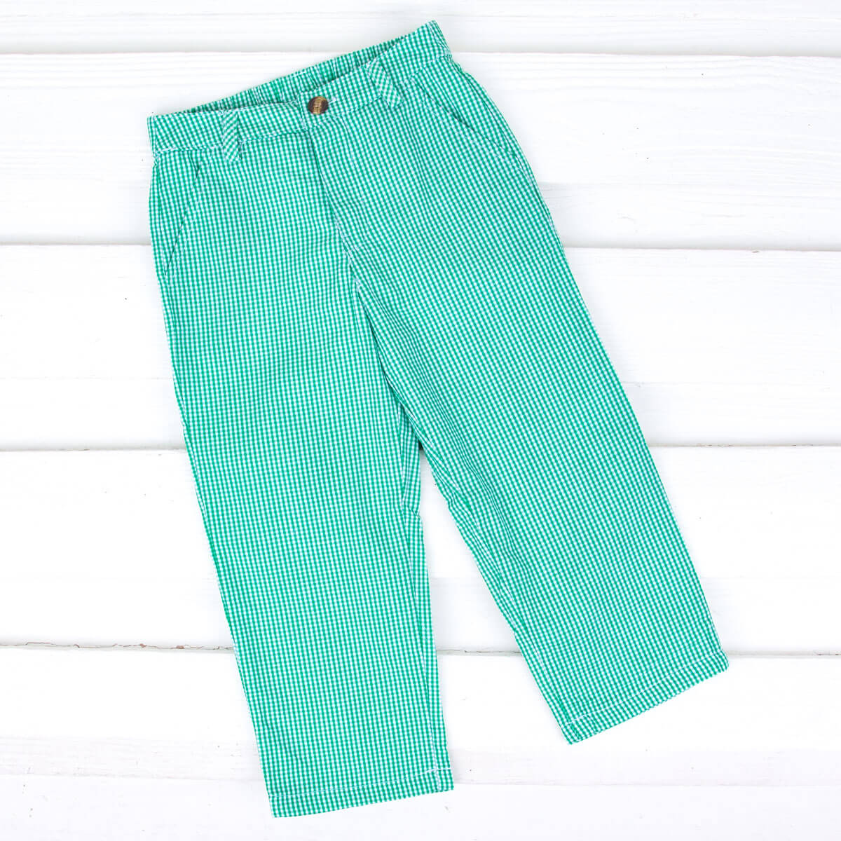 Green Gingham Standard Pants