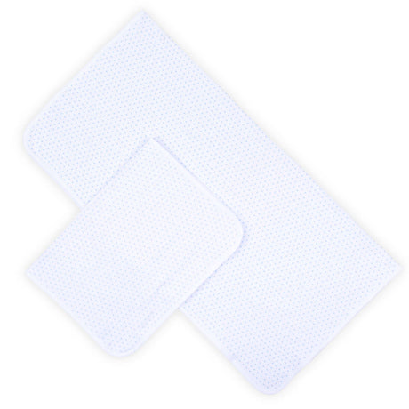Polka Dot Blanket & Burp Cloth Set Blue