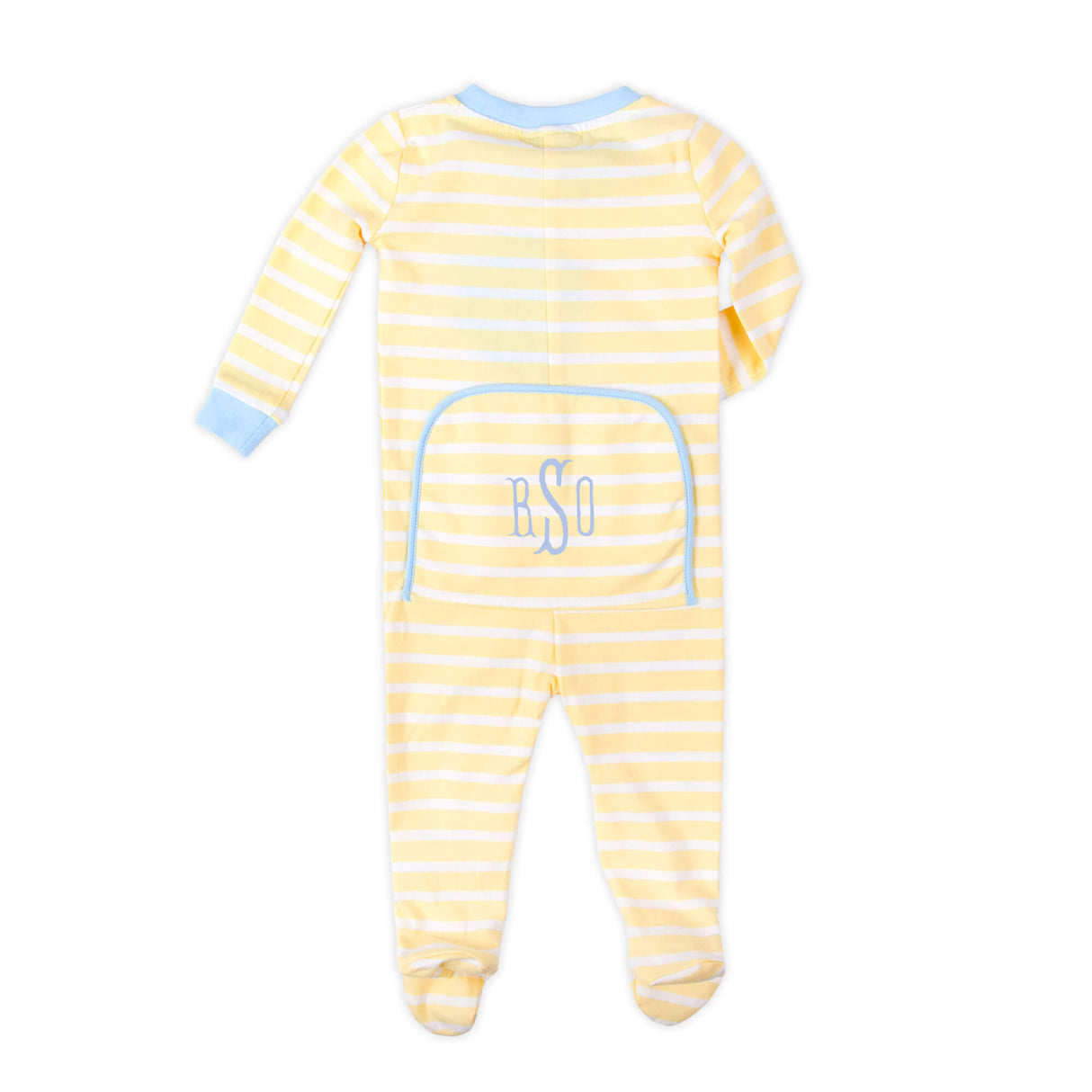 Yellow Stripe Bunny Zip Sleeper Blue