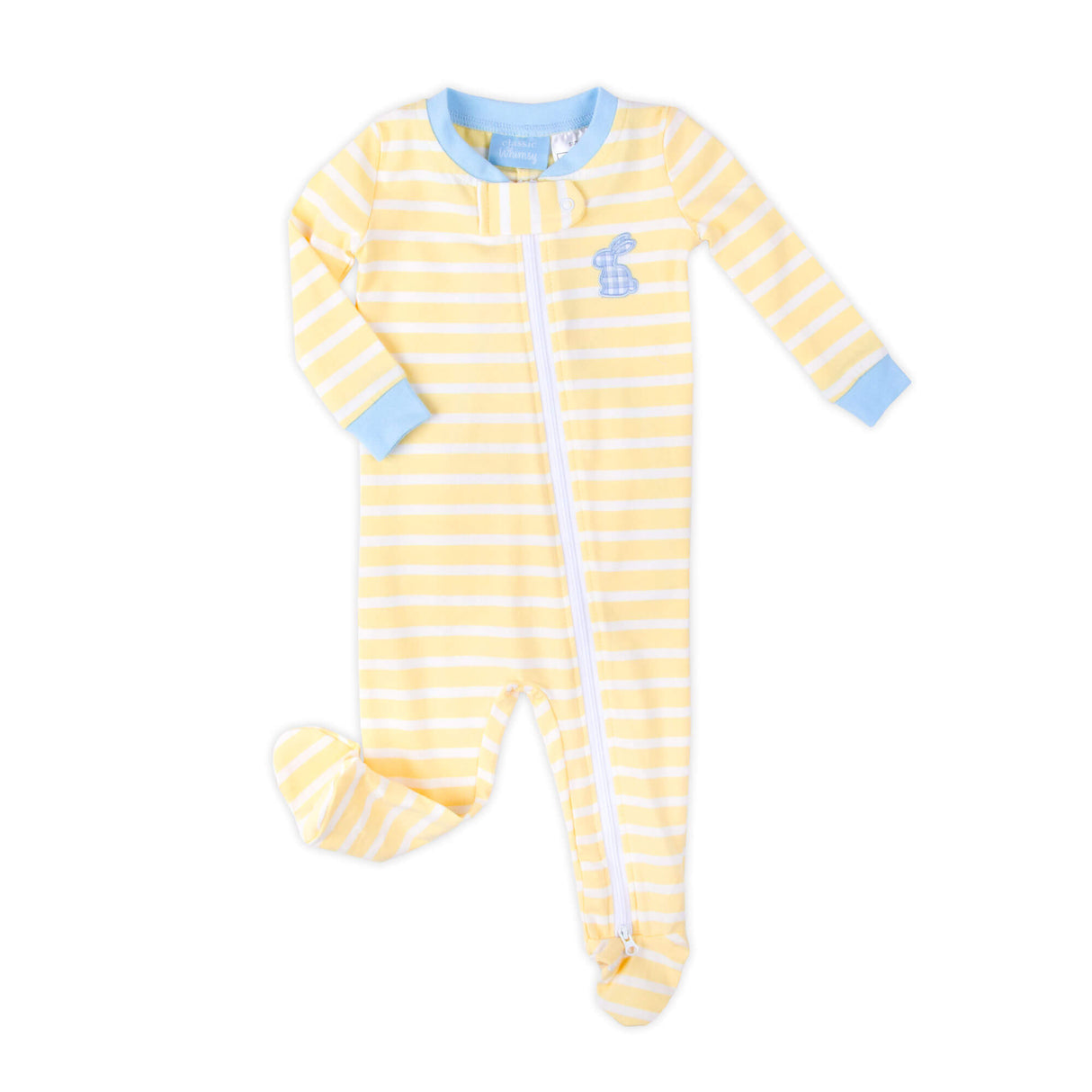 Yellow Stripe Bunny Zip Sleeper Blue
