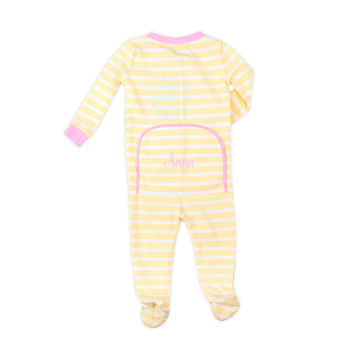 Yellow Stripe Bunny Zip Sleeper Pink