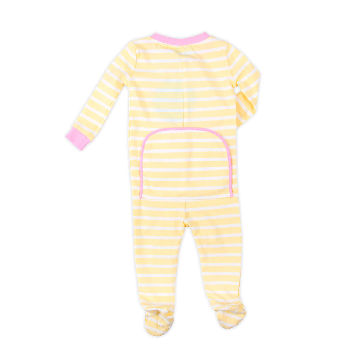 Yellow Stripe Bunny Zip Sleeper Pink