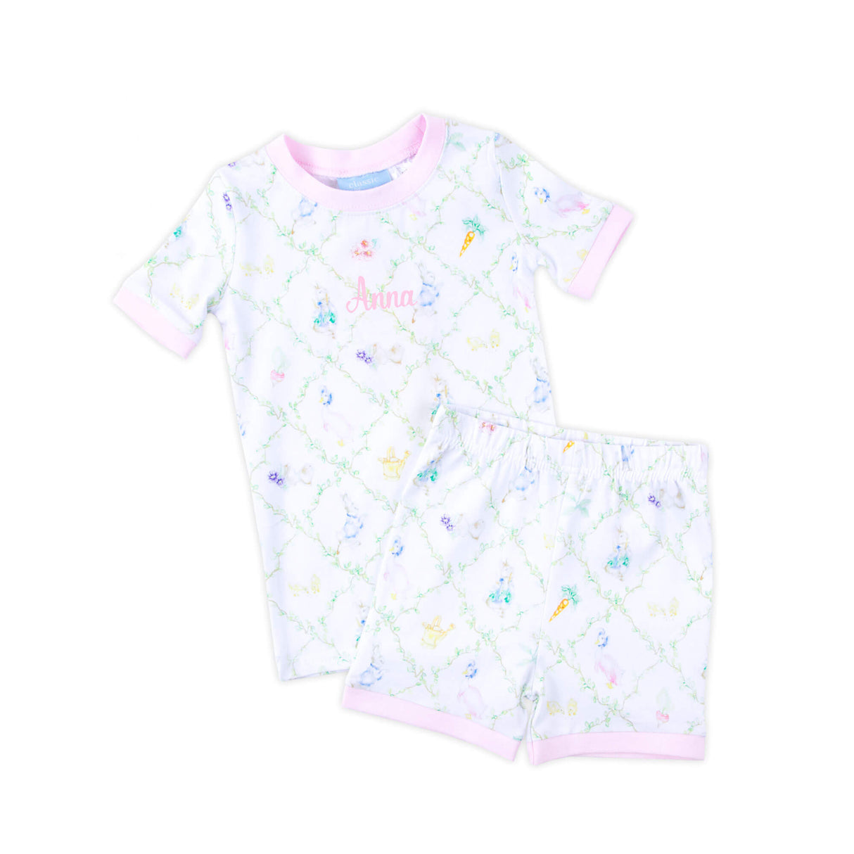 Storybook Rabbit Pink Short Pajamas