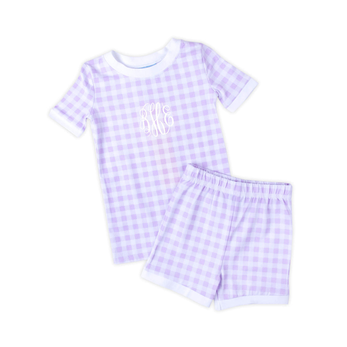 Gingham Short Pajamas Lavender