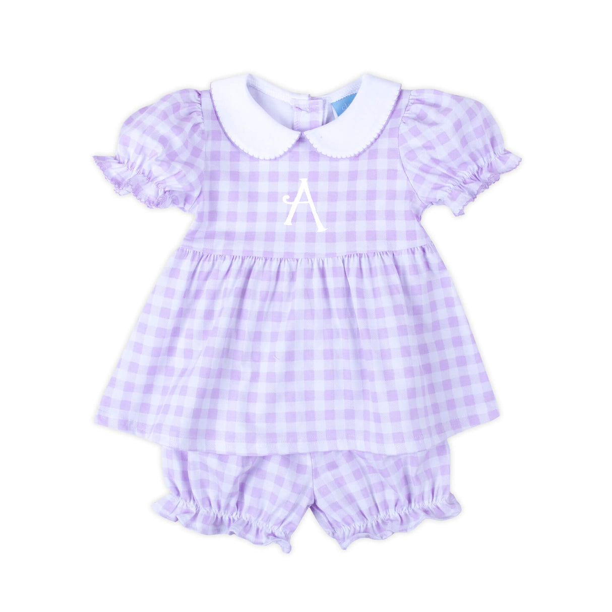 Riley Gingham Knit Bloomer Set Lavender