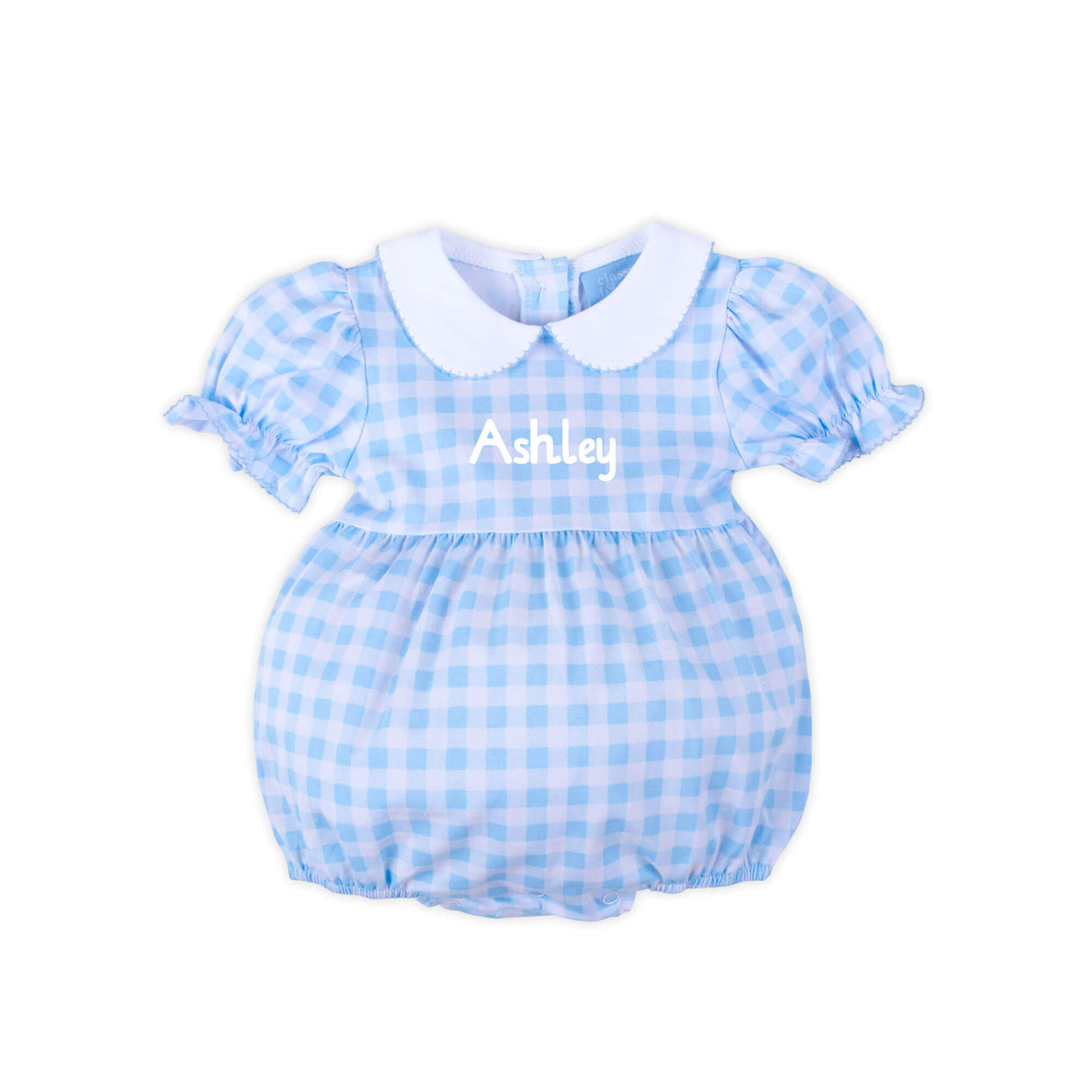 Riley Gingham Knit Bubble Blue