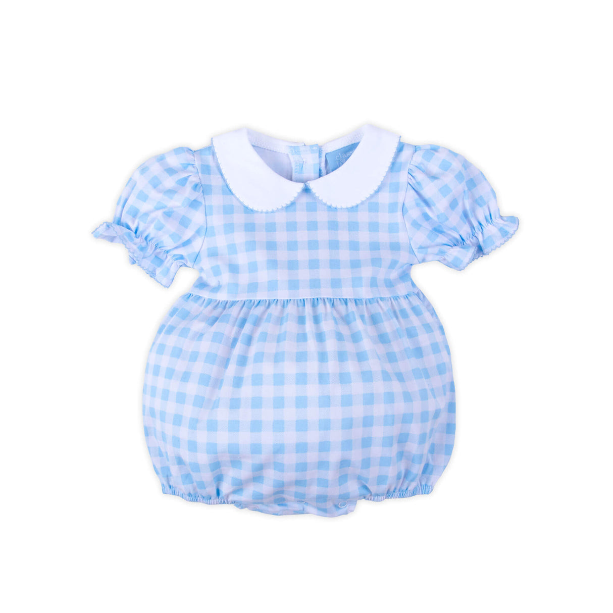 Riley Gingham Knit Bubble Blue