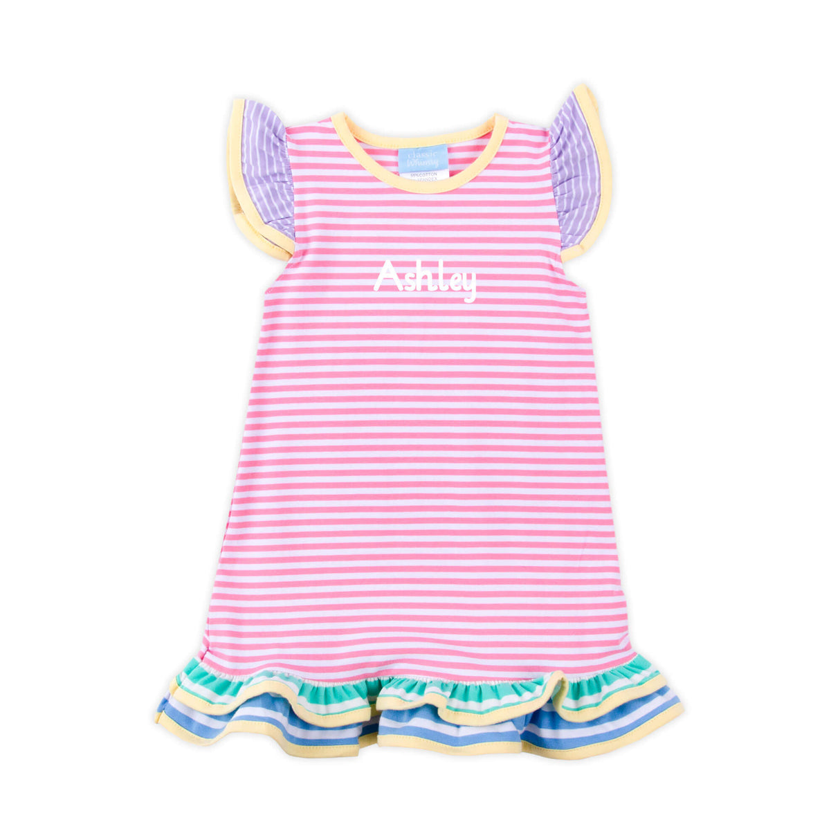 Colorblock Stripe Milly Ruffle Dress
