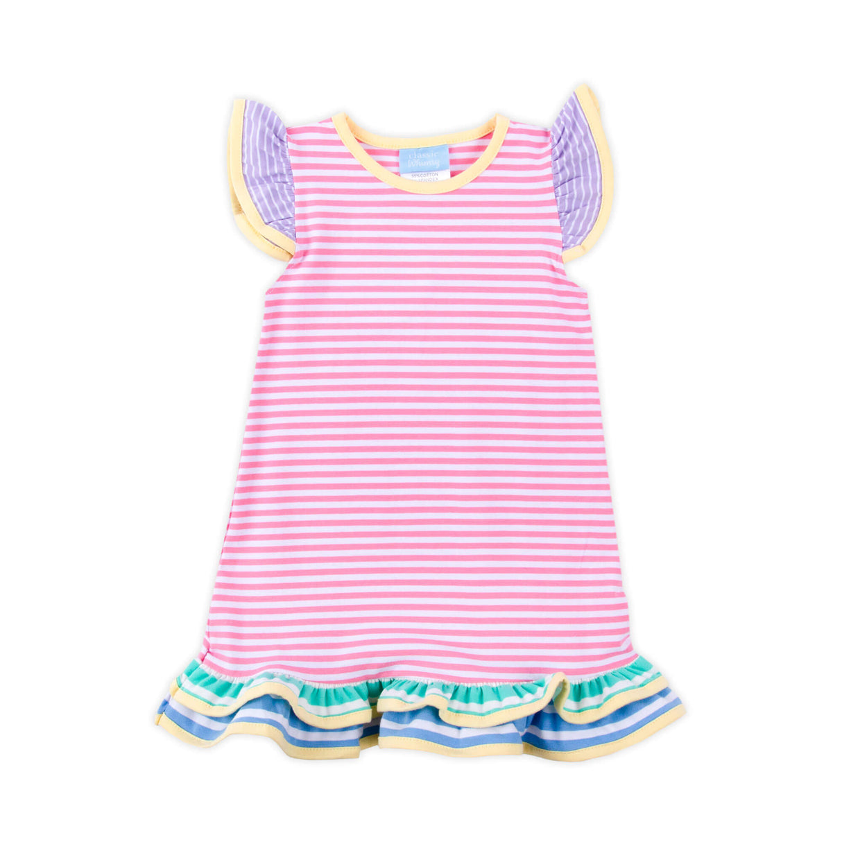 Colorblock Stripe Milly Ruffle Dress