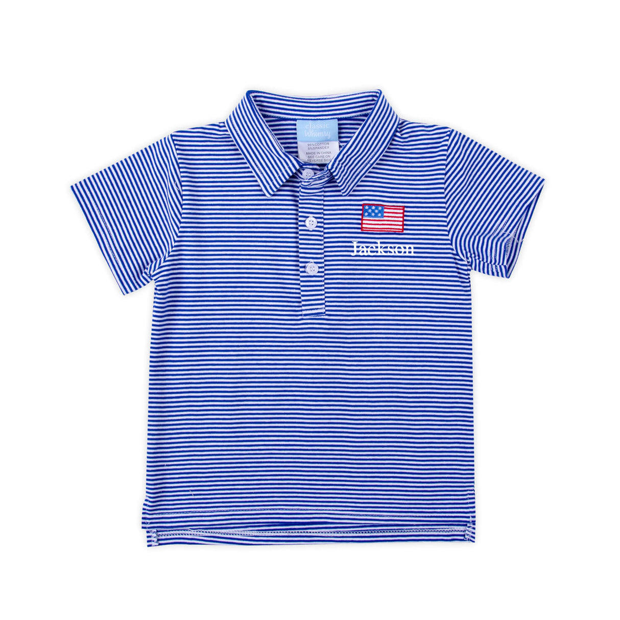 Patriotic Spirit Blue Stripe Polo