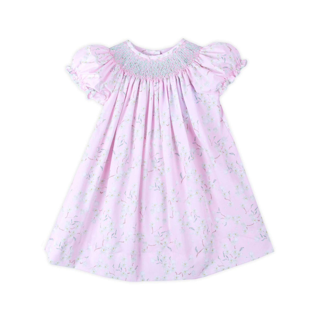 Blossom Branch Floral Smocked Bishop Dress