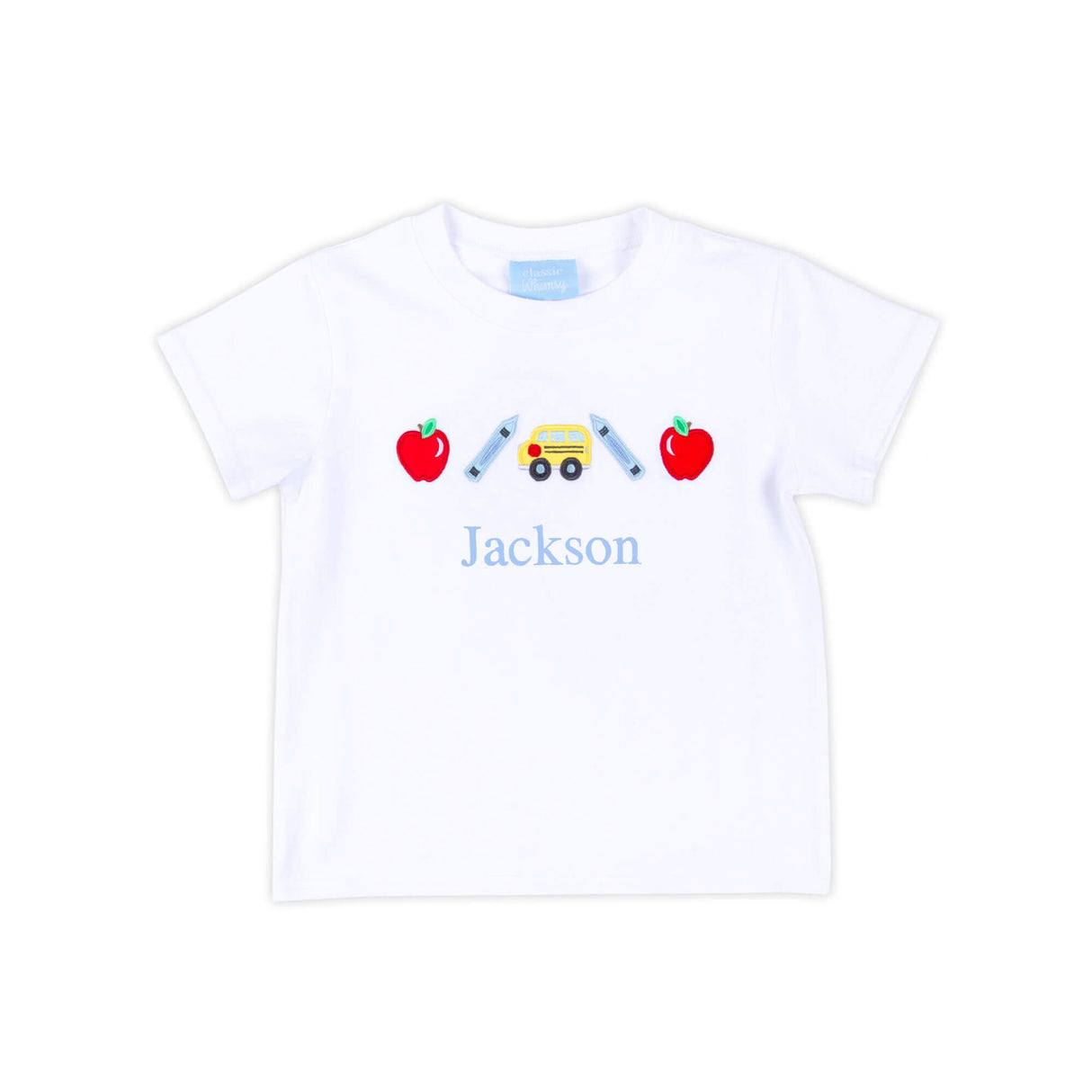 Apple & Bus White Short Sleeve Shirt