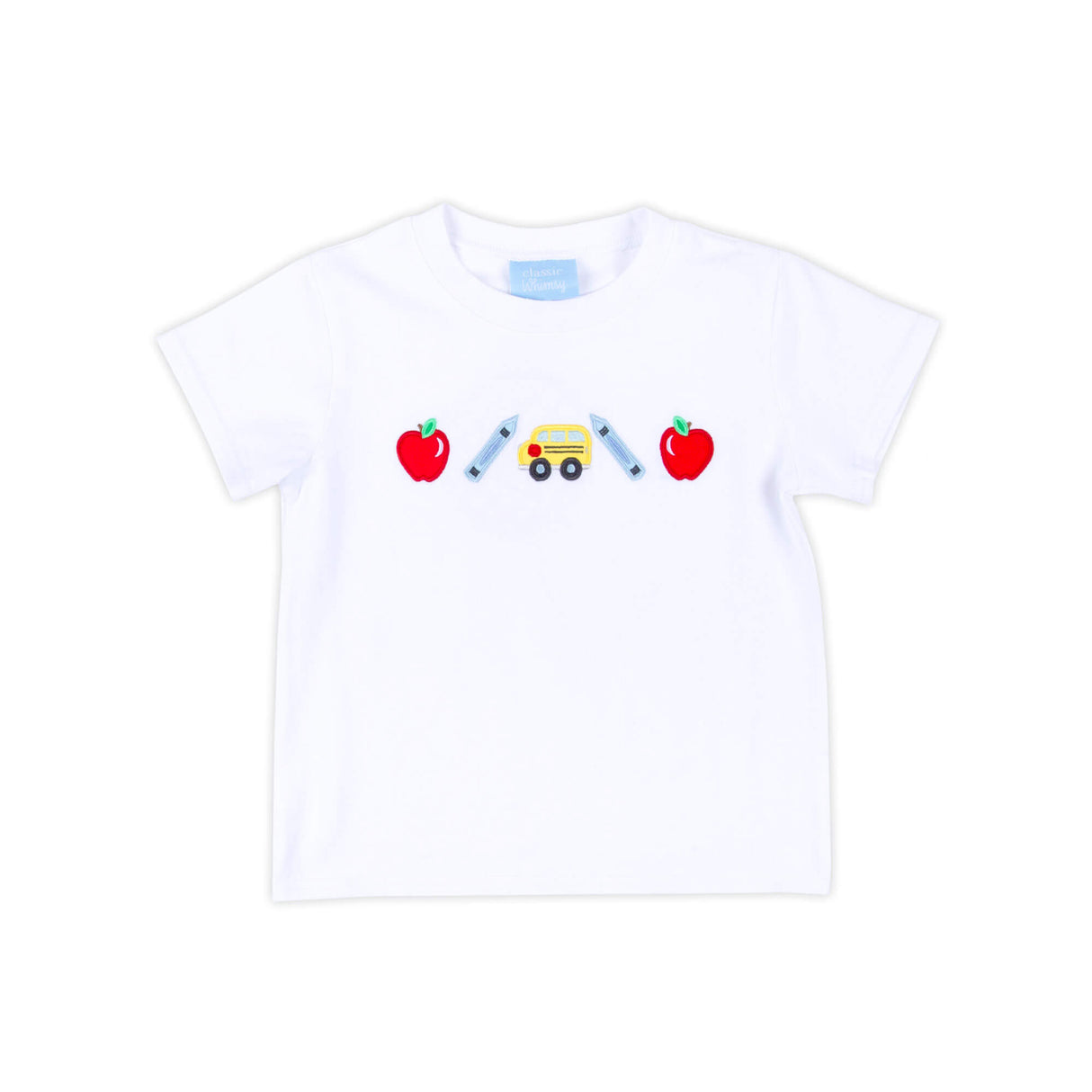 Apple & Bus White Short Sleeve Shirt