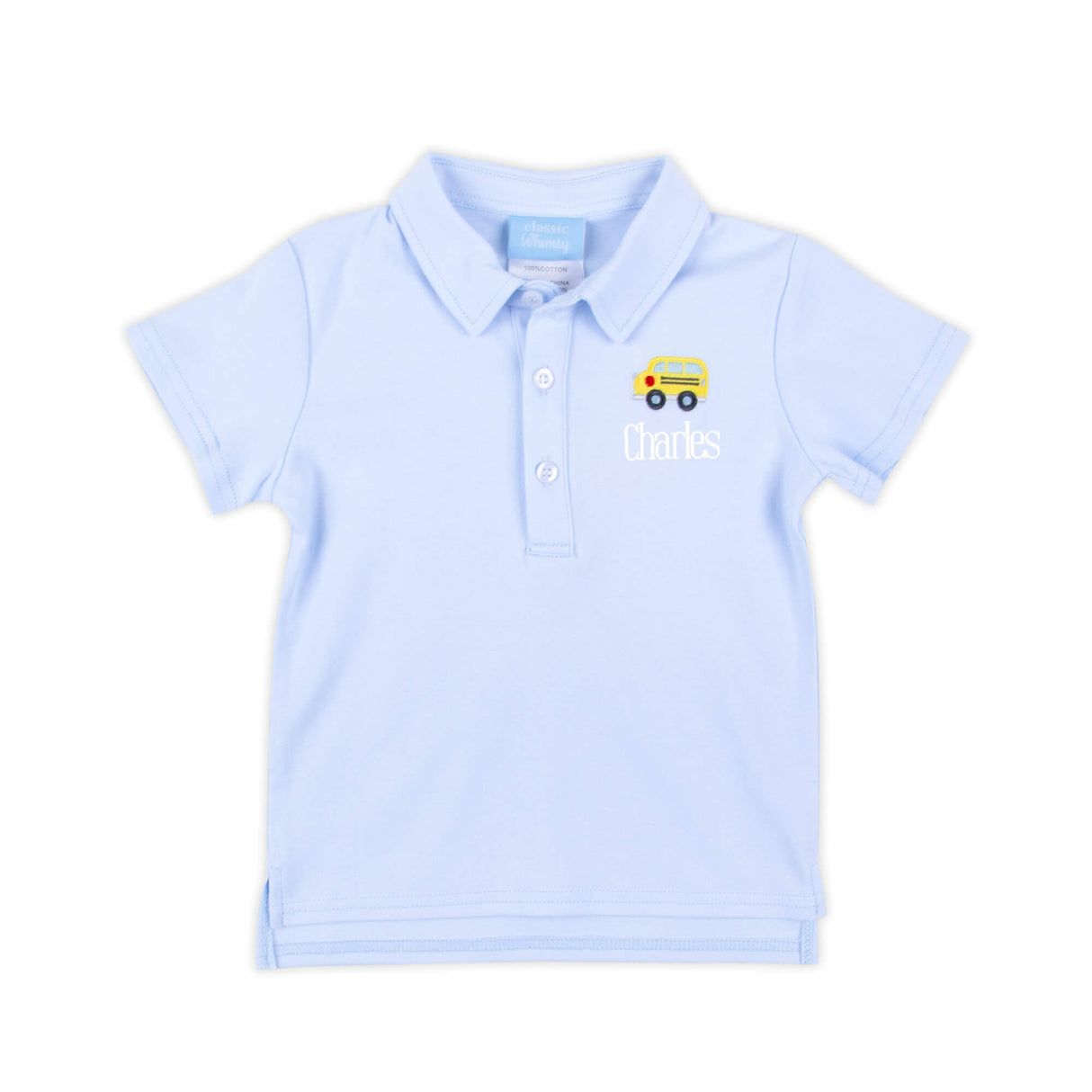 School Bus Light Blue Polo Shirt