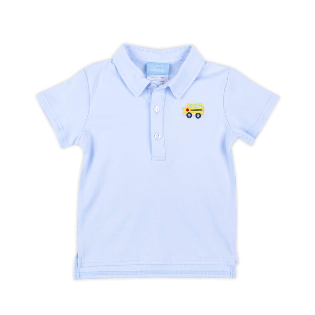 School Bus Light Blue Polo Shirt