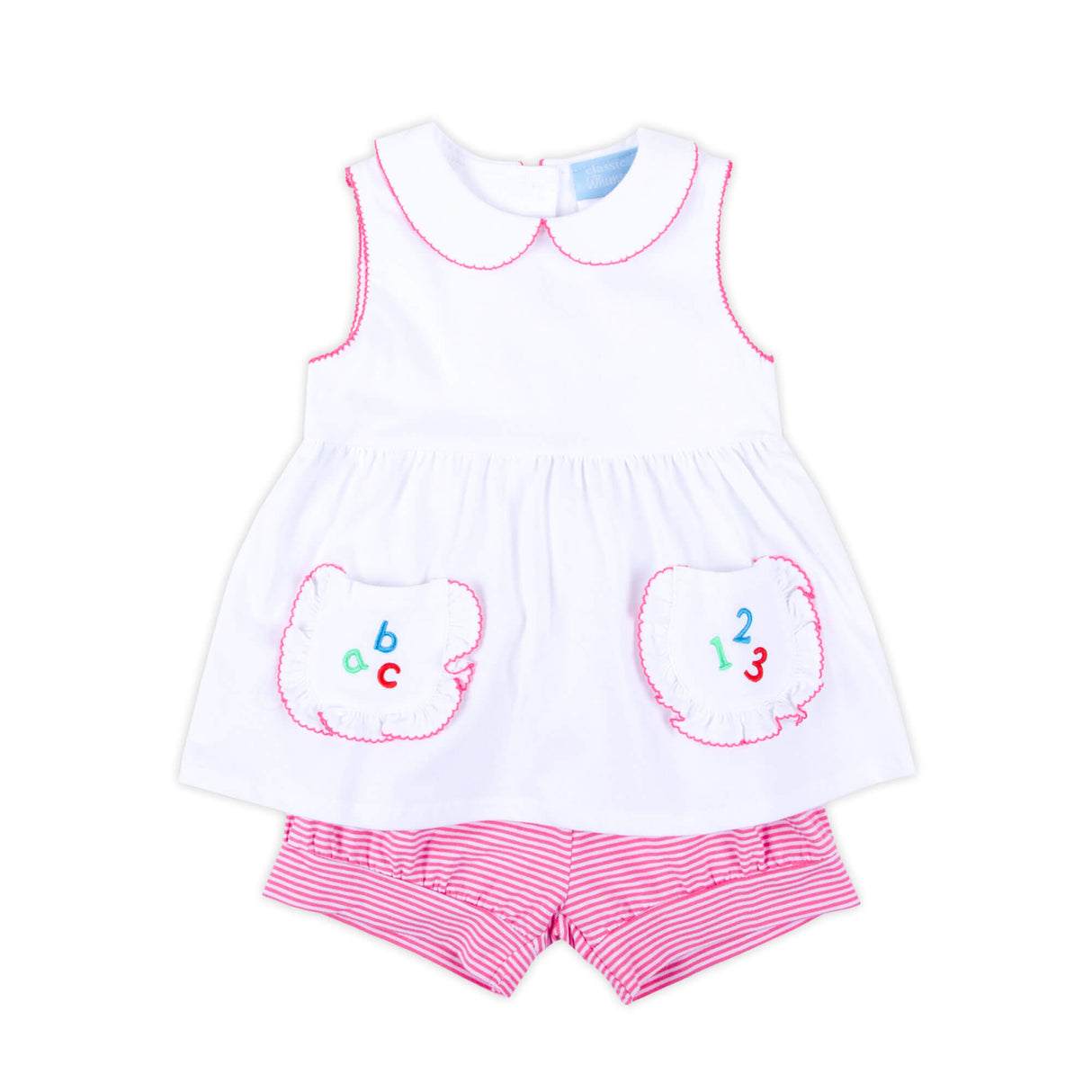 ABC & 123 Pink Stripe Caroline Short Set