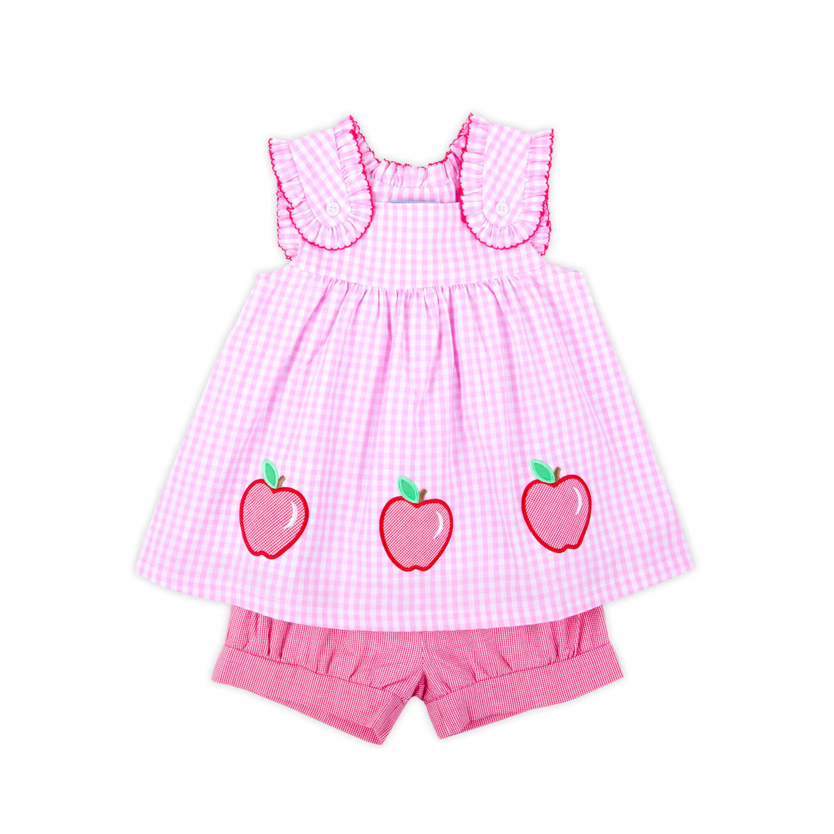 Apple Trio Pink Gingham Lulu Short Set