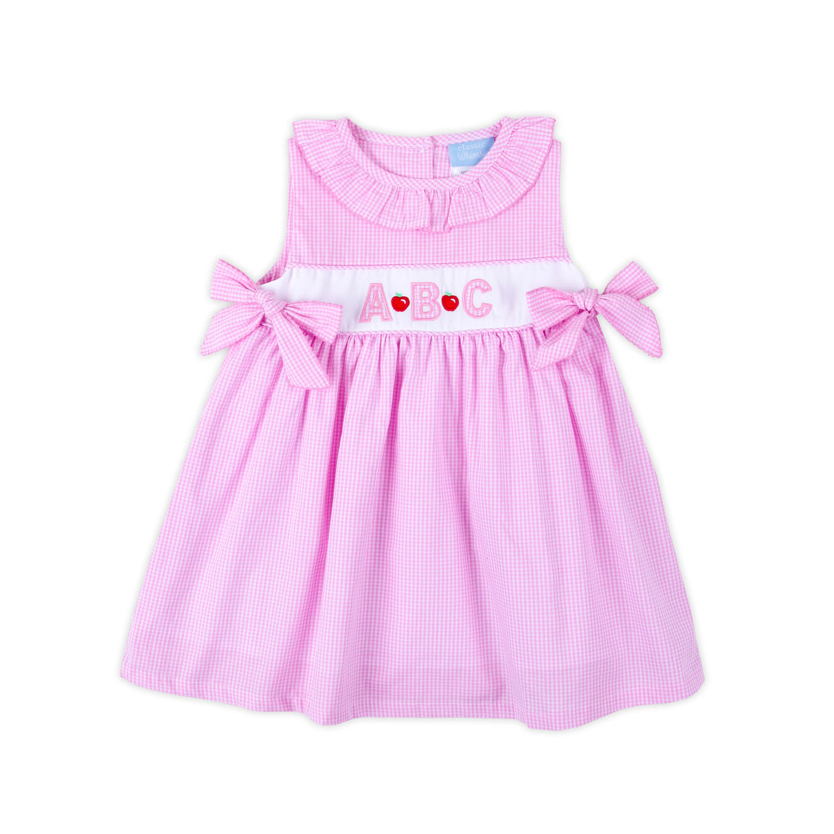 Apple & ABC Pink Gingham Ruffle Collared Dress