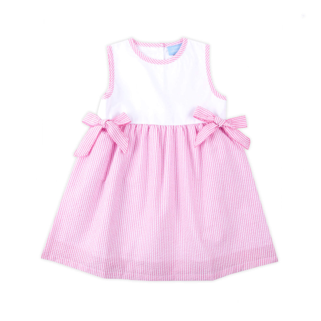 Pink Stripe Seersucker Side Tie Dress