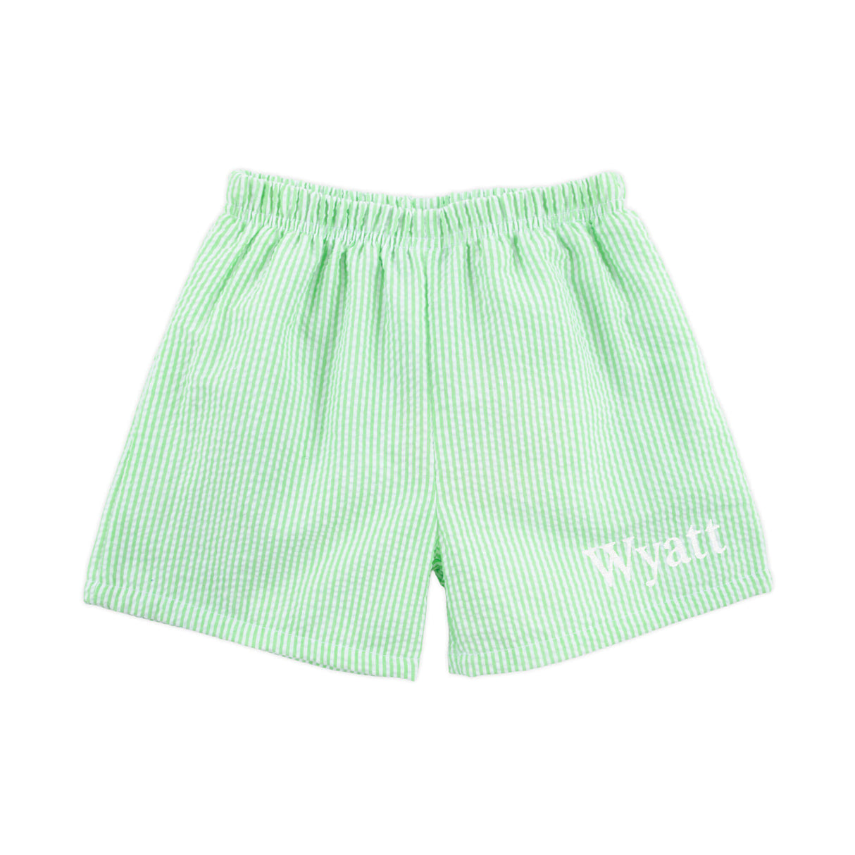Green Stripe Seersucker Shorts