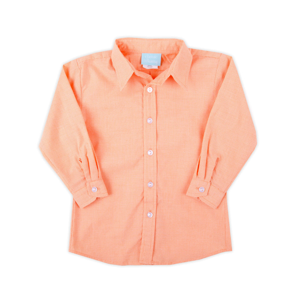Orange Seersucker Button Down Shirt