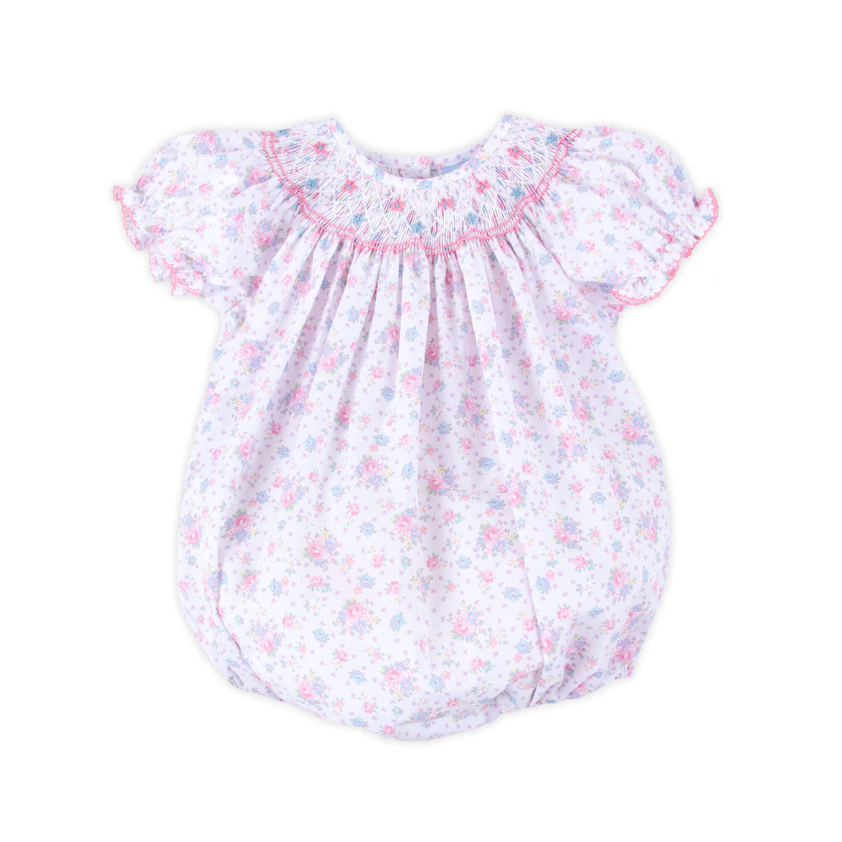 Floral Blooms Pink Smocked Bubble