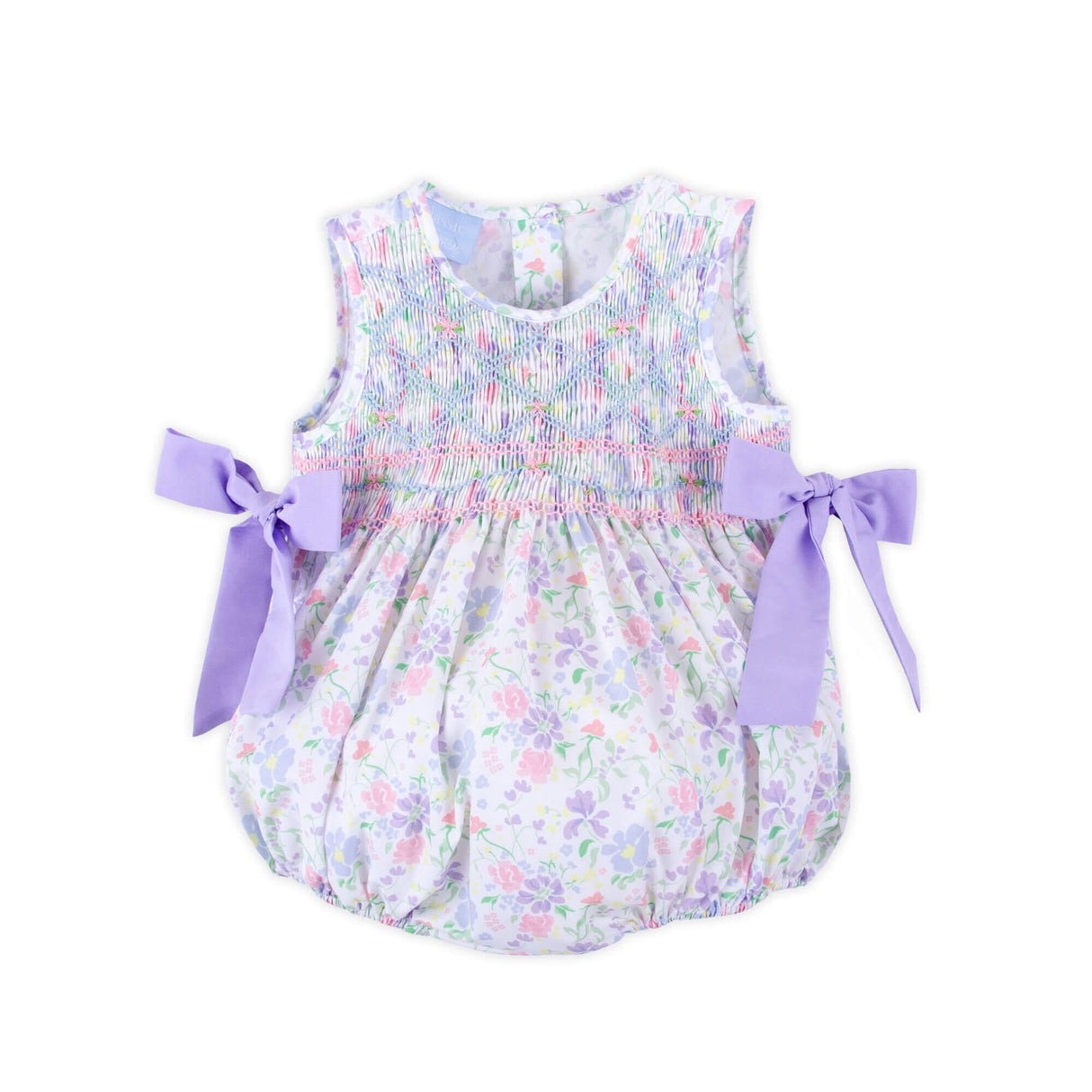 Poppy Floral Purple Smocked Scarlett Bubble
